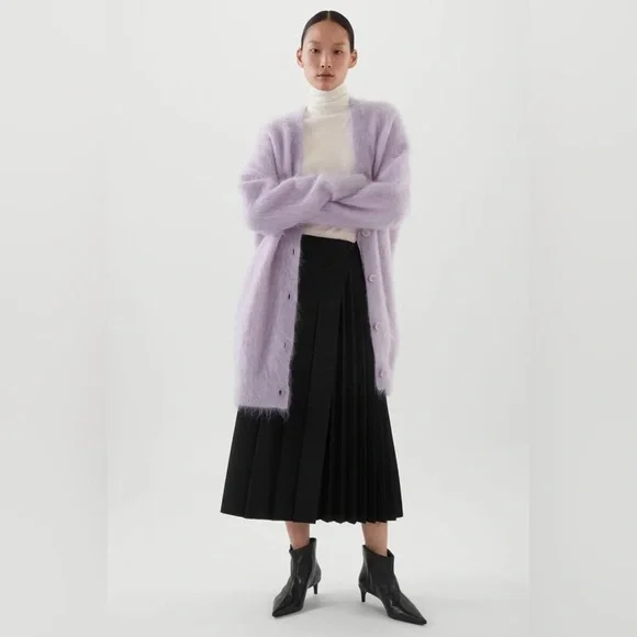 Lavender LONGLINE MOHAIR CARDIGAN - COS - Picture 2 of 7